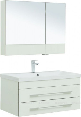 Комплект мебели для ванной Aquanet Верона 90 белый подвесной 2 ящика (00287653)