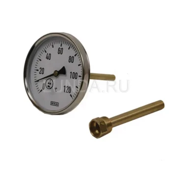 Термометр биметаллический, тип А50.20 (100 мм, сталь оцинкованная), Wika 100 36683022