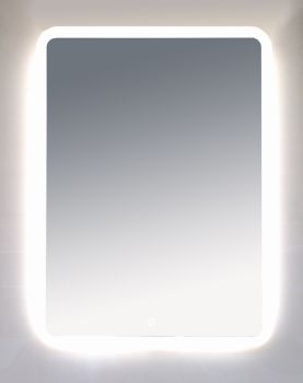 Зеркало Misty 3 Неон - Зеркало LED 600х800 сенсор на зеркале (с круглыми углами)