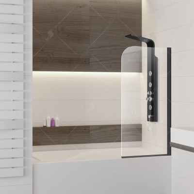 Шторка на ванну RGW SC-09B Screens 800 мм стекло прозрачное профиль черный (06110908-14)