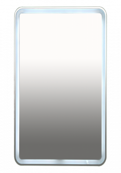 Зеркало Misty 3 Неон - Зеркало LED 500х800 сенсор на корпусе (с круглыми углами) П-Нео050080-3ПРСНККУ