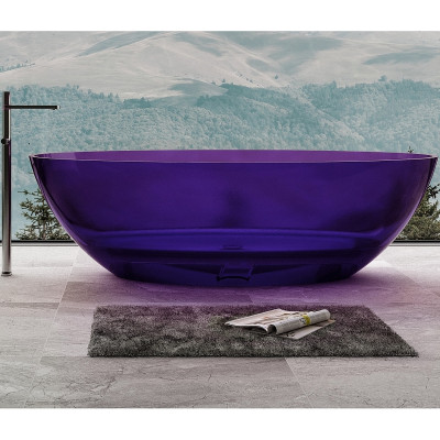 Ванна из полиэфирной смолы Abber Kristall 180х85 AT9702Amethyst фиолетовая без г-ажа овальная 250 л