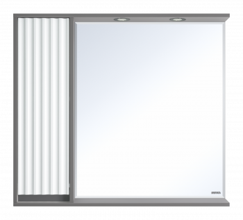 Зеркальный шкаф в ванную Brevita Balaton левый комбинированный 880x140x800 белый, серый (BAL-04090-01-01Л)