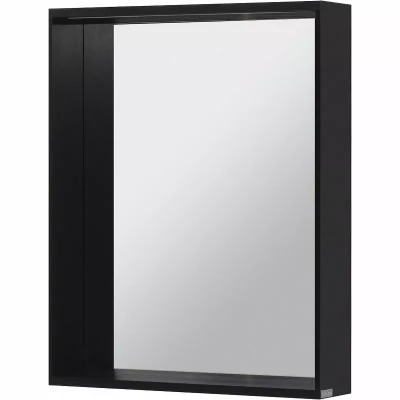Зеркало подвесное для ванной Allen Brau Reality 60х75 с подсветкой и сенсорным выключателем, черный браш (1.32016.BB)