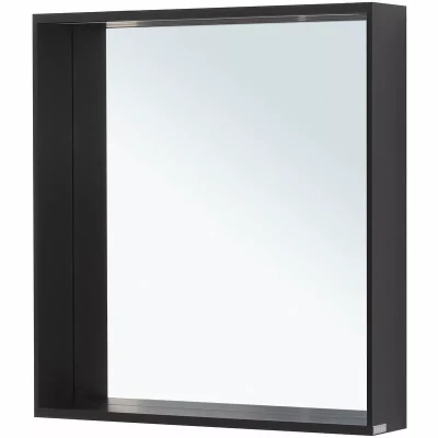 Зеркало подвесное для ванной Allen Brau Reality 70х75 с подсветкой и сенсорным выключателем, черный браш (1.32017.BB)