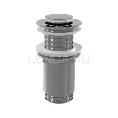 Донный клапан сифона для умывальника CLICK/CLACK 5/4" цельнометаллический, без перелива, ALCA (A394)