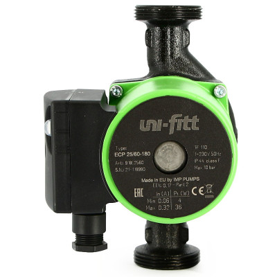 Насос циркуляционный энергоэффективный Uni-Fitt ECP 25/80 180 с гайками