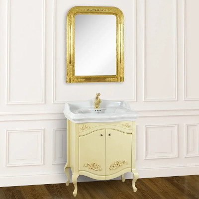 Зеркало для ванной подвесное Migliore CDB 65 26707 слоновая кость золото