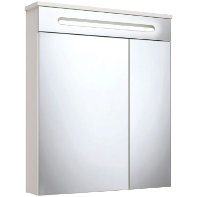 Зеркальный шкаф в ванную Runo Парма 60 00000001147 с подсветкой белый прямоугольное