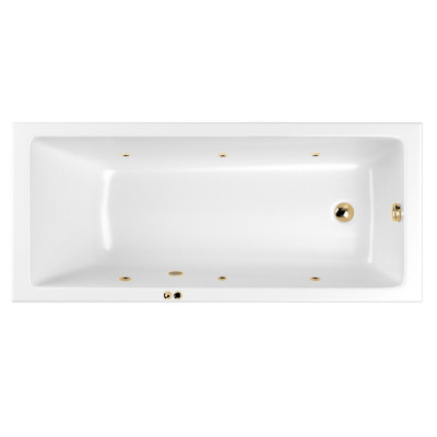 Ванна прямоугольная с гидромассажем WHITECROSS Wave Slim 170x75 "SOFT" золото (0111.170075.100.SOFT.GL)