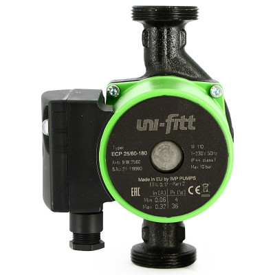 Насос циркуляционный энергоэффективный Uni-Fitt ECP 25/60 180 с гайками