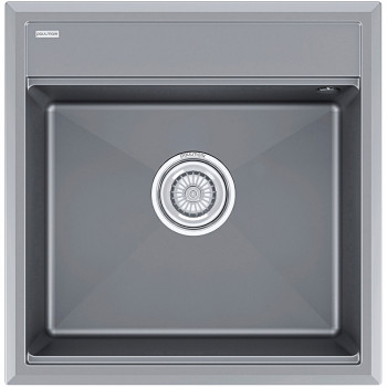 Кухонная мойка кварц Paulmark Stepia-500 PM115051-GRM серый прямоугольная 1 чаша без крыла