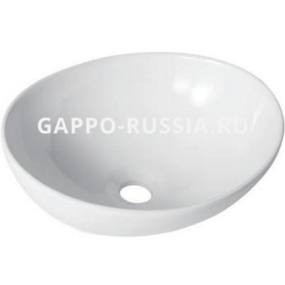 Раковина фаянсовая Gappo накладная овальная белая (GT304) 41x33x14,5 см