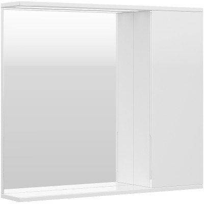 Зеркало со шкафчиком Volna Lake 80 R zsLAKE80.R-01 с подсветкой белое прямоугольное