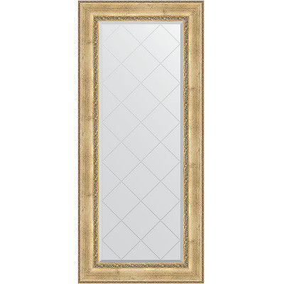 Зеркало настенное Evoform ExclusiveG 162х72 BY 4170 с гравировкой в багетной раме Состаренное серебро с орнаментом 120 мм