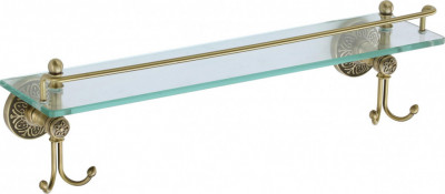 Полка в ванную прямая (стеклянная) 60 см S-005891C Savol латунь бронза
