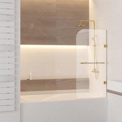 Шторка на ванну RGW SC-10 Screens 800 мм стекло прозрачное профиль белый-золото (02111008-18)