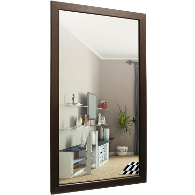 Зеркало в ванную Silver Mirrors Феррара 45 ФР-00002451 в багетной раме - коричневый 40 мм прямоугольное