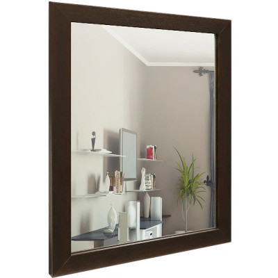 Зеркало в ванную Silver Mirrors Феррара 41 ФР-00002444 в багетной раме - коричневый 35 мм прямоугольное