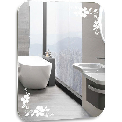 Зеркало в ванную Silver Mirrors Блум 55 ФР-00002363 с рисунком