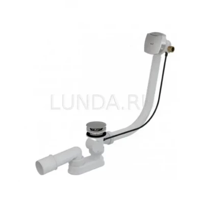 Сифон для ванны с напуском воды через перелив, для ванн с толстыми стенками, металл, ALCA (A565KM1-120)