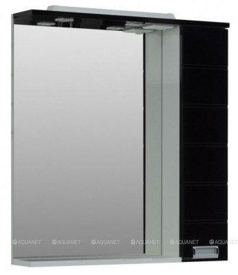 Зеркало-шкаф в ванную Aquanet Сити 85 белый, черный (00170560)