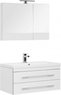 Комплект мебели для ванной Aquanet Верона NEW 90 белый (подвесной 2 ящика) подвесная (00230312)