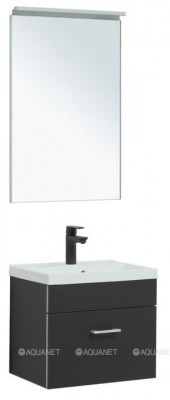 Комплект мебели для ванной Aquanet Верона 50 черный матовый раковина Нота 50 NEW (00281101)