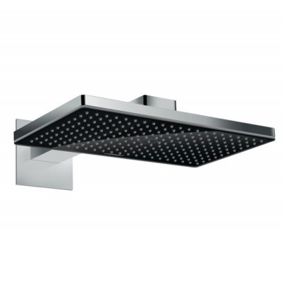 Верхний душ с держателем 24003600 Hansgrohe Rainmaker Select 460 настенный (черный хром)