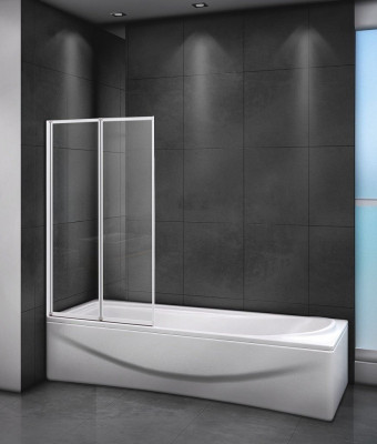 Шторка на ванну Cezares Relax RELAX-V-2-80/140-C-Bi, 80 х 140 см, стекло прозрачное, цвет профиля серый