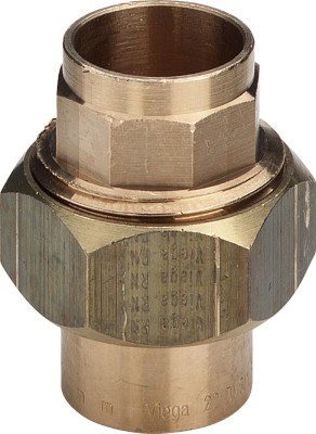 Соединение разъемное Viega (плоское уплотнение) под пайку 18 мм, из бронзы (122249)