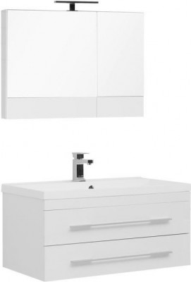 Комплект мебели для ванной Aquanet Нота NEW 90 белый (камерино) подвесная (00230297)