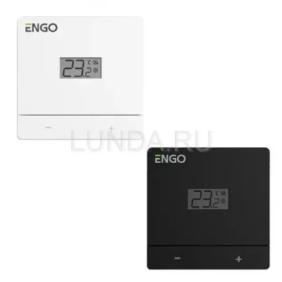 Термостат комнатный Easy накладной, проводной, с дисплеем, Engo EASY230W