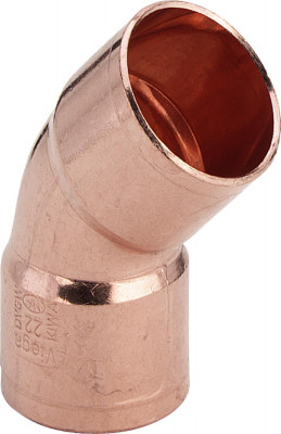 Отвод Viega ВВ 45 градусов под пайку 15 мм, из меди (100483)