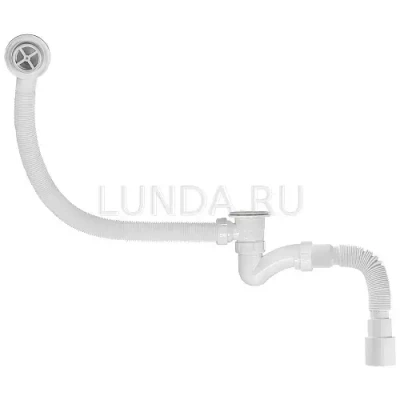 Сифон Эконом для ванны, прямоточный, выпуск с пластиковой решеткой, MasterProf (ИС.110699)