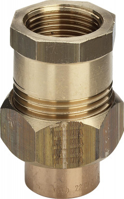 Соединение разъемное Viega ВР (плоское уплотнение) под пайку 18 мм х Rp 1/2, из бронзы (120856)