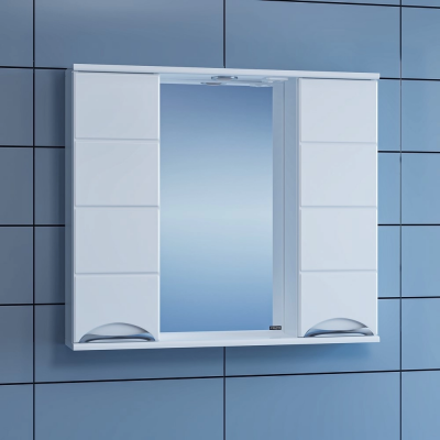Зеркальный шкаф СаНта "Родос-800" свет, белый