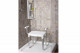 Стул-кресло для ванной Primanova с подлокотниками белый, KV24, 34х42х43 см пластик, алюминий M-KV24-01  (M-KV24-01)