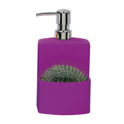 Andrea House CC63007 дозатор жидкого мыла настольный с местом для хранения губки (фиолетовый)
